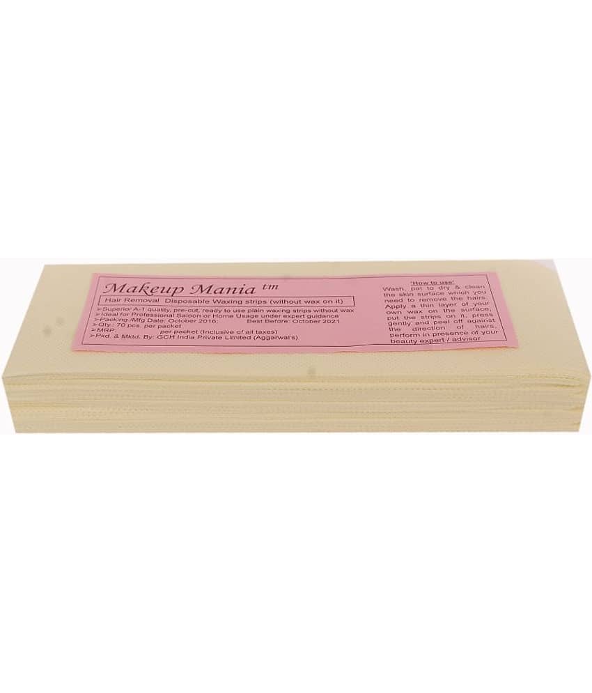 Makeup Mania Hair Removal Waxing Strips 70 Strips (1 Pkt x 70) Non-Woven Body Wax Strips (Ivory)