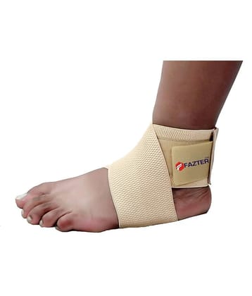 FAZTER Premium Adjustable Elasticized-Fabric Adjustable Ankle Binder - Universal Ankle Support (Beige) - None