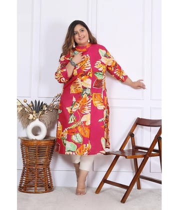 Label Flavia Women Cotton Printed Straight Kurti ( Multicolor )