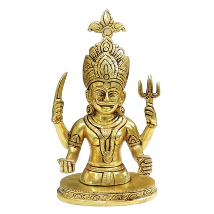 Brass Kaal Bhairav Statue – Lord Bhairav Brass Spiritual Home Decor, Height : 9 Inch (BSMAS1905 D)