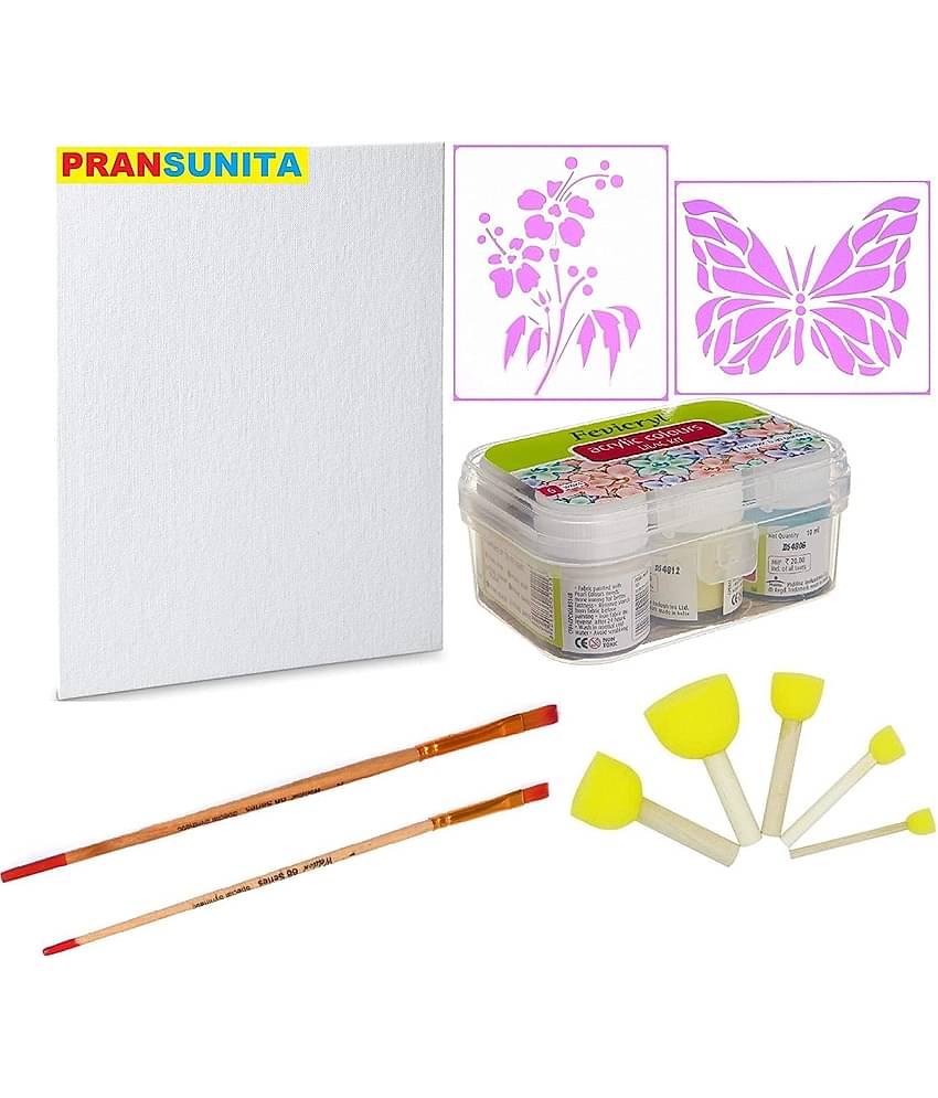 PRANSUNITA Other Canvas Painting Kit -Canvas Board (8 x 10), Fevicryl Acrylic ( Pack of 1 )