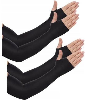 Bentag - Black Solid Riding Sleeves ( Set of 2 )