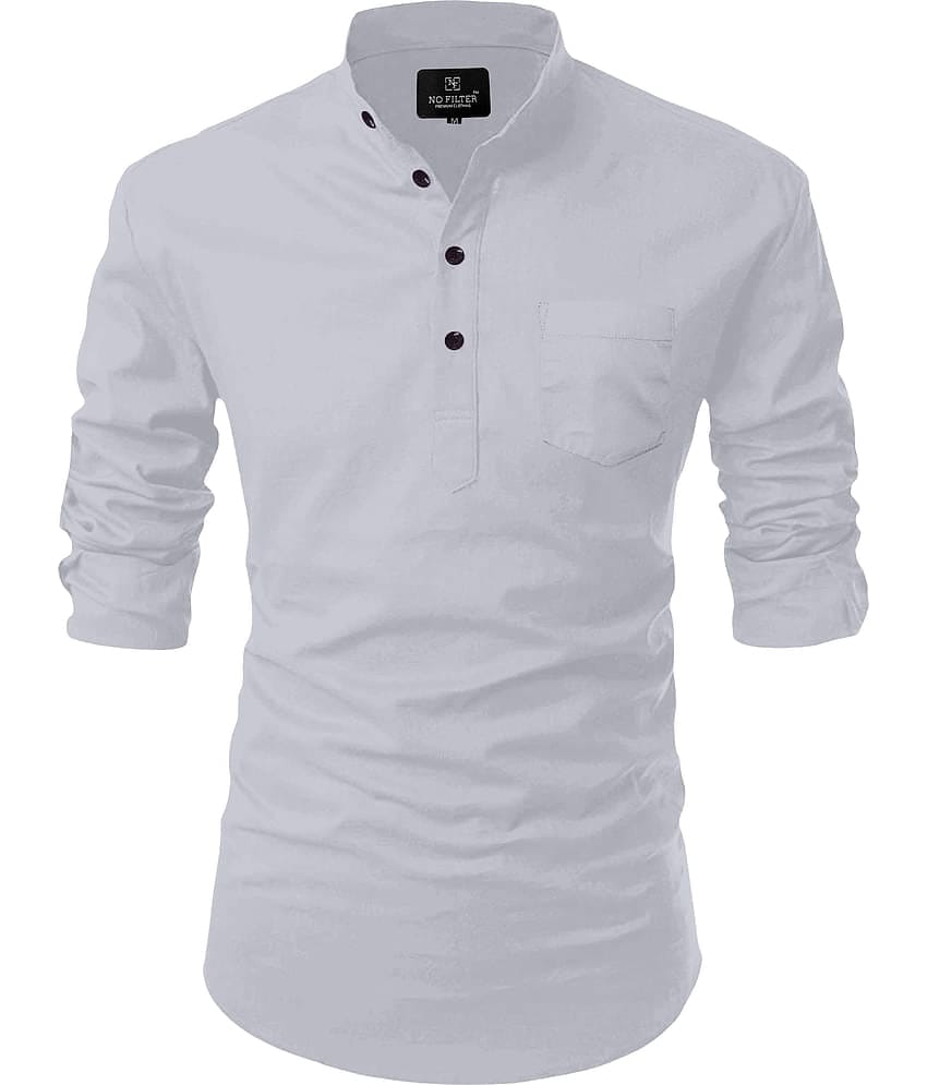 Nofilter Light Grey Cotton Men's Regular Kurta ( Pack of 1 )