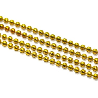 5 Mtrs, 2mm Aluminium Ball Chain Yellow-Yellow / 2mm / Aluminium