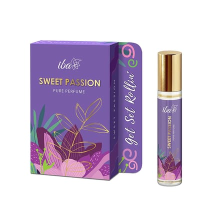 Iba Pure Perfume - Sweet Passion 10 ml, Premium Long Lasting Fruity and Floral Fragrance for Women | Skin Friendly Fresh Perfume for Everyday Fragrance | Alcohol Free | Halal Certified & Vegan Iba Pure Perfume - Sweet Passion 10 ml, Premium Long Lasting 
