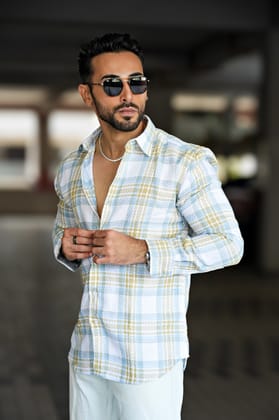 Espana Jute Dobby Textured Checkered Shirt White-2x-large / Espana Jute Dobby checkered Shirt / White