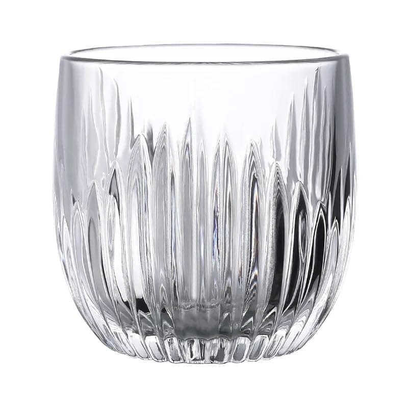 Crystal Clear Glass Whiskey Glasses Cocktail Glass, Stemless Wine Glass for Red and White Wine (280ML)