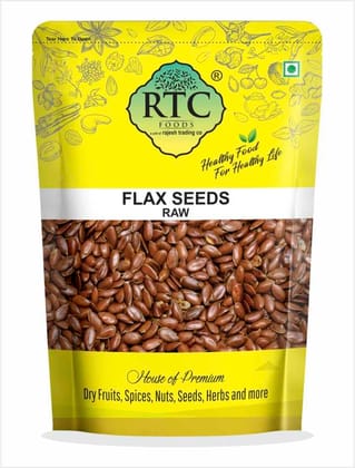 RTC FOODS | RTC Flax Seeds - Raw Flax Seeds | Alsi Seeds for Hair Growth | Nutritious Seeds for Eating | Rich in Dietary Fibre & Iron | High Protein Food | Omega 3 | Antioxidants