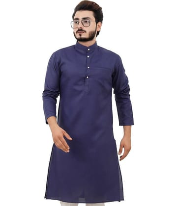 YAGNIK FASHION Blue Cotton Men's Regular Kurta ( Pack of 1 )