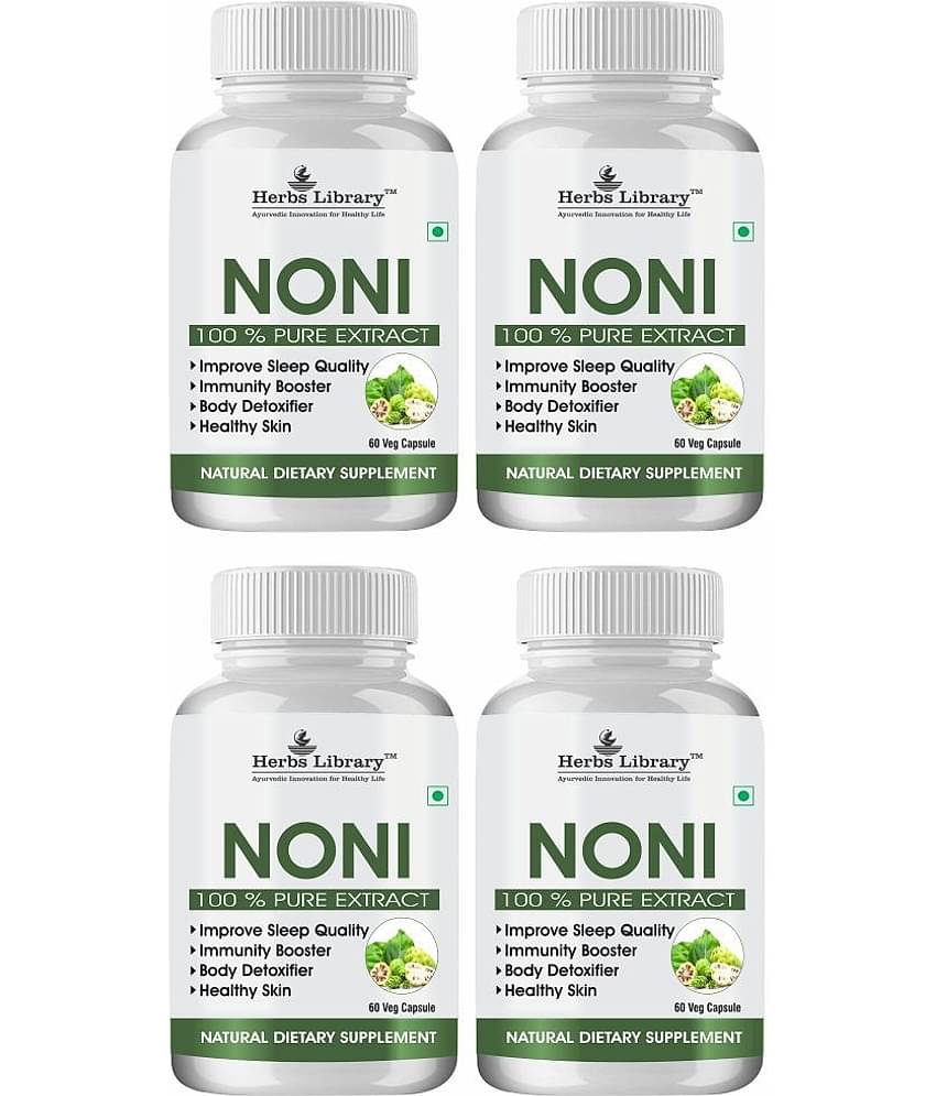 Herbs Library Noni Capsule For Boost Immunity & Blood Sugar, 60 capsules Each (Pack of 4)