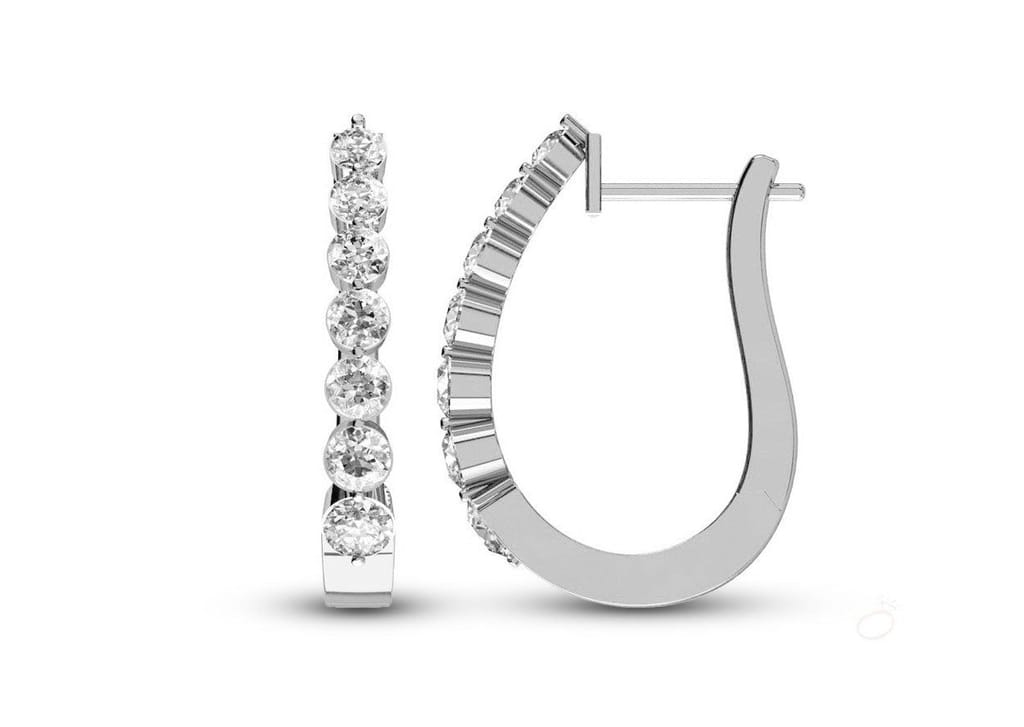 7 Stone Classic Hoop Earrings