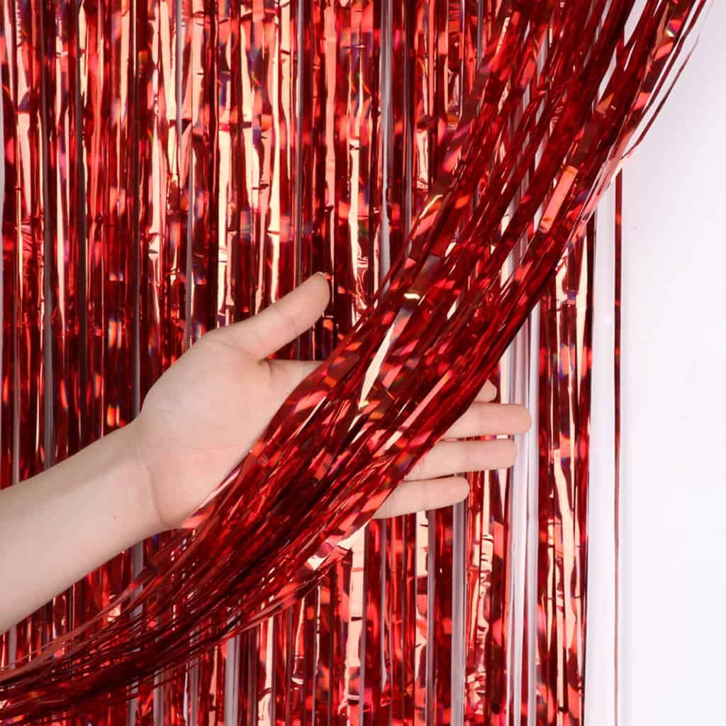 Red Foil Curtain 7FT X 3 FT - Party and Festive Needs | Buy online on ZillyBuy