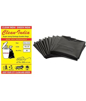 C-I 60 pcs Premium Quality and strong Medium Garbage Bags - 2 packs of 30 Pcs - 60 pcs - 19X21 Black Medium Disposable Garbage Trash Waste Dustbin Kitchen Bags & Covers