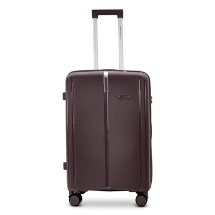 AMERICAN TRAVELLER Tokyo Polypropylene Luggage Trolley Bag Single Small | TSA-Type Lock, 360 degree Spinner Wheels, Durable Hard Shell Suitcase for Travel (1, Brown, S (20))