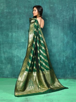 Green Banarasi  Silk Saree