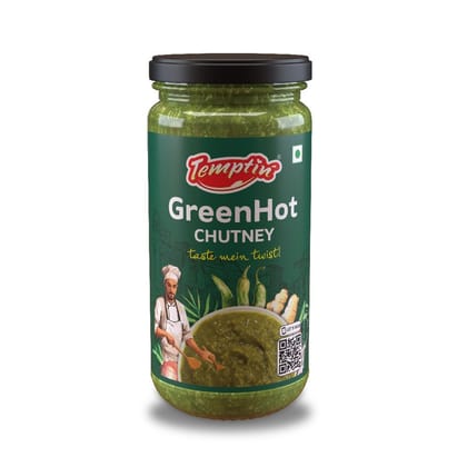 Temptin Greenhot Chutney Bottle, 250 gm