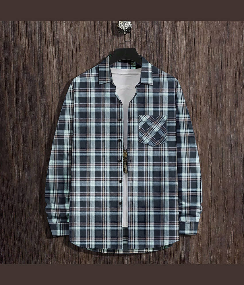 Eyebogler Cotton Blend Regular Fit Checks Full Sleeves Men's Casual Shirt - Multicolor ( Pack of 1 )