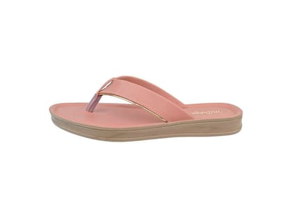 My Debon DL3058 Peach Ladies  V-strap Synthetic Leather Sandal  - UK 5