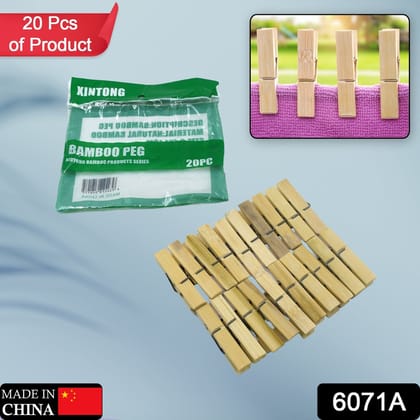 Multipurpose Wooden Heavy Clips – Clothespins, Craft Clips for Arts & Crafts (20 Pieces)