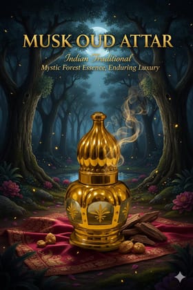 Musk Oud Attar (10ml) | Long Lasting Arabic Fragrance Oil for Men & Women | Alcohol-Free Luxury Fabric Attar | Premium Musk & Oud Blend by LinBerlin