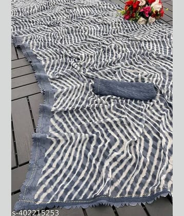 Bhuwal Fashion Georgette Printed Saree With Unstitched Blouse Piece ( Pink )