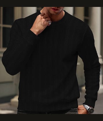 KAJARU Cotton Blend Round Neck Men's Sweatshirt - Black ( Pack of 1 )