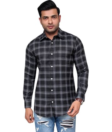 Aish N Ridh Cotton Regular Fit Checks Men's Casual Shirt - Black ( Pack of 1 )