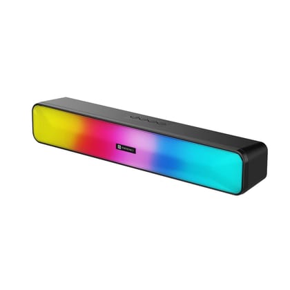 Portronics Radian Bluetooth Stereo Soundbar 16W with Multicolour LED Lights (Black)