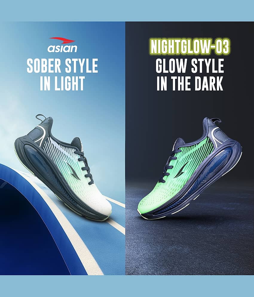 ASIAN NIGHTGLOW-03 Black Men's Sports Running Shoes