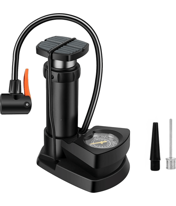 High Capacity Foot Operated Air Pump Cylinder with Digital Gauge for Bicycle