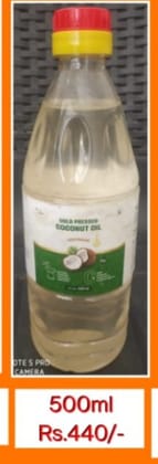 Cold Pressed Coconut Oil (500ml) | Pure & Natural | Cooking & Hair Care