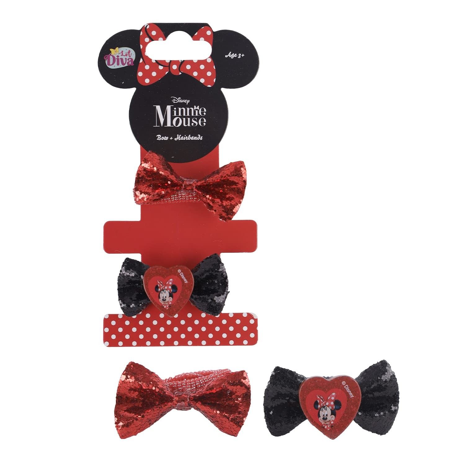 Li'l Diva Minnie Mouse Pack of 2 Multicoloured Rubber Bands For Girls 3 Years and Above