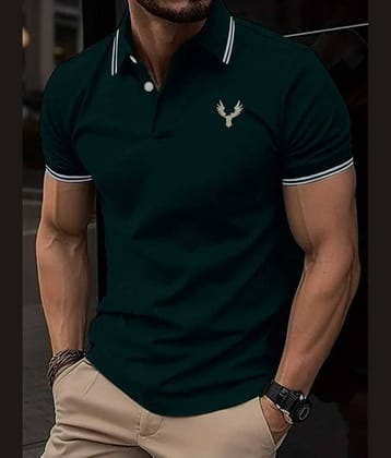 Garimaknitwear Pack of 1 Cotton Blend Regular Fit Solid Half Sleeves Men's Polo T Shirt ( Green )
