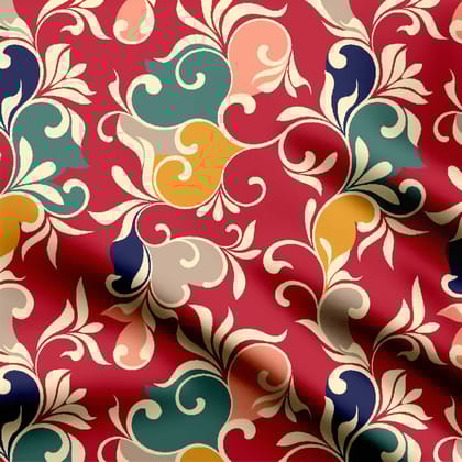 colour shapes pattern Print Fabric-Cotton