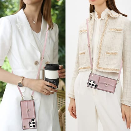 Elegant Wallet Style Lanyard Case-Samsung Galaxy S22 Ultra