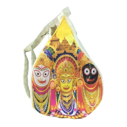 MAYAPURI Jagannath Printed Japa Mala Bag/Chanting Bag with Zip Pocket with Sakshi Mala (Pack of 1)