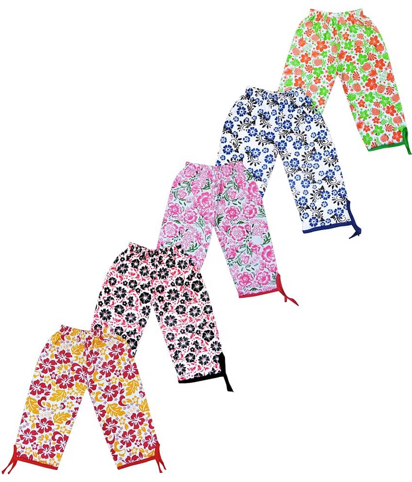 NARPAVI TRENDS Pack of 5 Girls Cotton Capris ( Multicolor )
