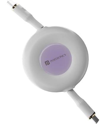 Portronics White 3A Type C Cable 1 Meter