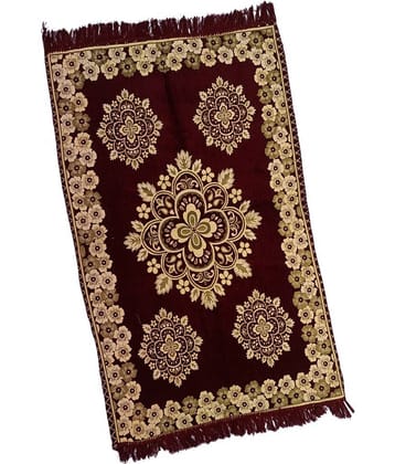 ADIRNY Maroon Single Cotton Prayer Mat ( 135 X 85 cm )