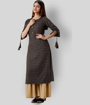 MAUKA - Black Straight Rayon Women's Stitched Salwar Suit ( Pack of 1 )