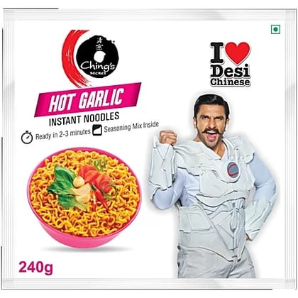 Ching's Secret Secret Hot Garlic Instant Noodles, 240 g Pouch