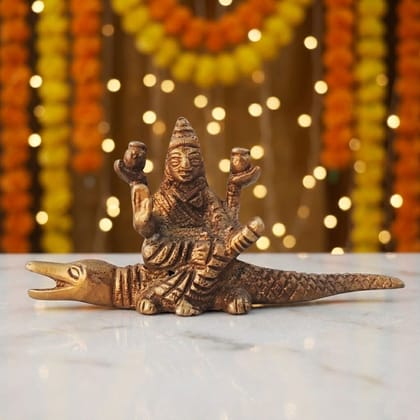 Brass Ganga Ji Idol Statue | Spiritual Home Decor, Height : 1.5 Inch (BSMAS1278 A)