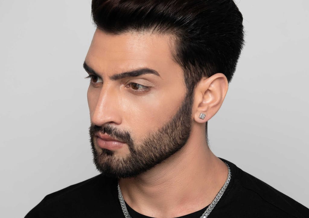 4 Square Matrix Ear Stud For Men (1 Pc Only)