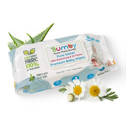 Bamboo Wet Wipes with Lid – 80 Pieces(18cm X 20cm)| Enriched with Alovera & Vitamin E | Gentle & Soft Wipes, Moisturizing & Skin-Friendly | Plant Based Wet Wipes