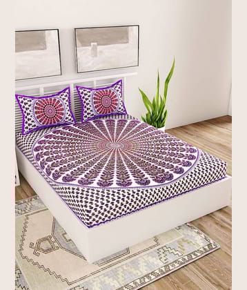 Uniqchoice Cotton Double Bedsheet ( Purple )