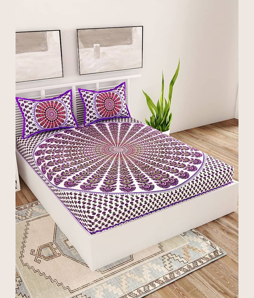 Uniqchoice Cotton Double Bedsheet ( Purple )