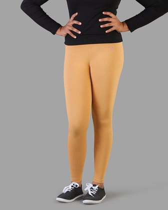 Kids Cotton Ankle Legging-20 / Caramel Custard