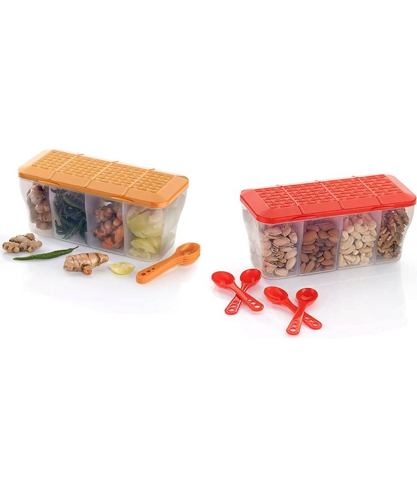 Analog Kitchenware Dal/Masala/Vegetable Plastic Multicolor Dal Container ( Set of 2 )