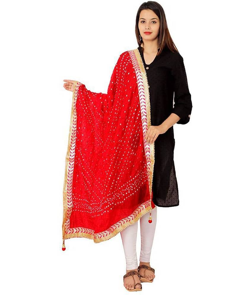Raj Red Art Silk Bandhej Dupatta