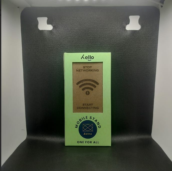 Hello Wooden Mobile Stand Stop Networking, Start Connecting